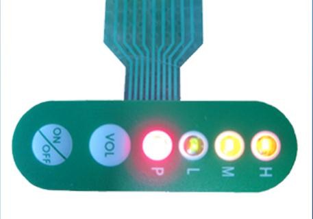 Endüstriyel Cihazlar İçin Su geçirmez LED Aydınlatmalı Membrane Switch Kontrol Paneli